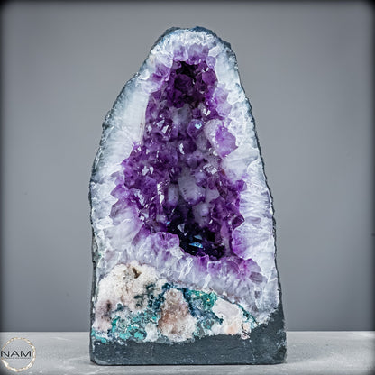Amethyst-Druse mit Calcit aus Uruguay – 13184,13g