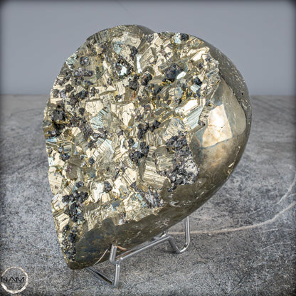 Natürliches Pyrit, Quarz und Galena Kristall Herz/Druse - 2721,21g