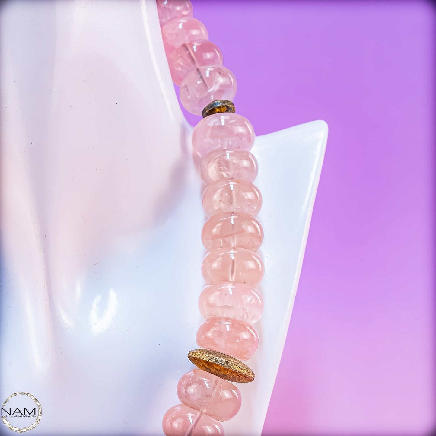 Elegante Rosenquarz Kette in zartem Rosé - 222,22g - 1111,1ct