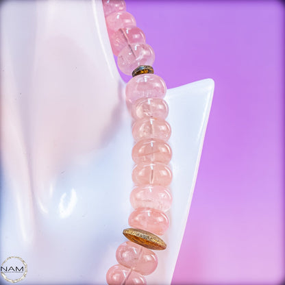 Elegante Rosenquarz Kette in zartem Rosé - 222,22g - 1111,1ct