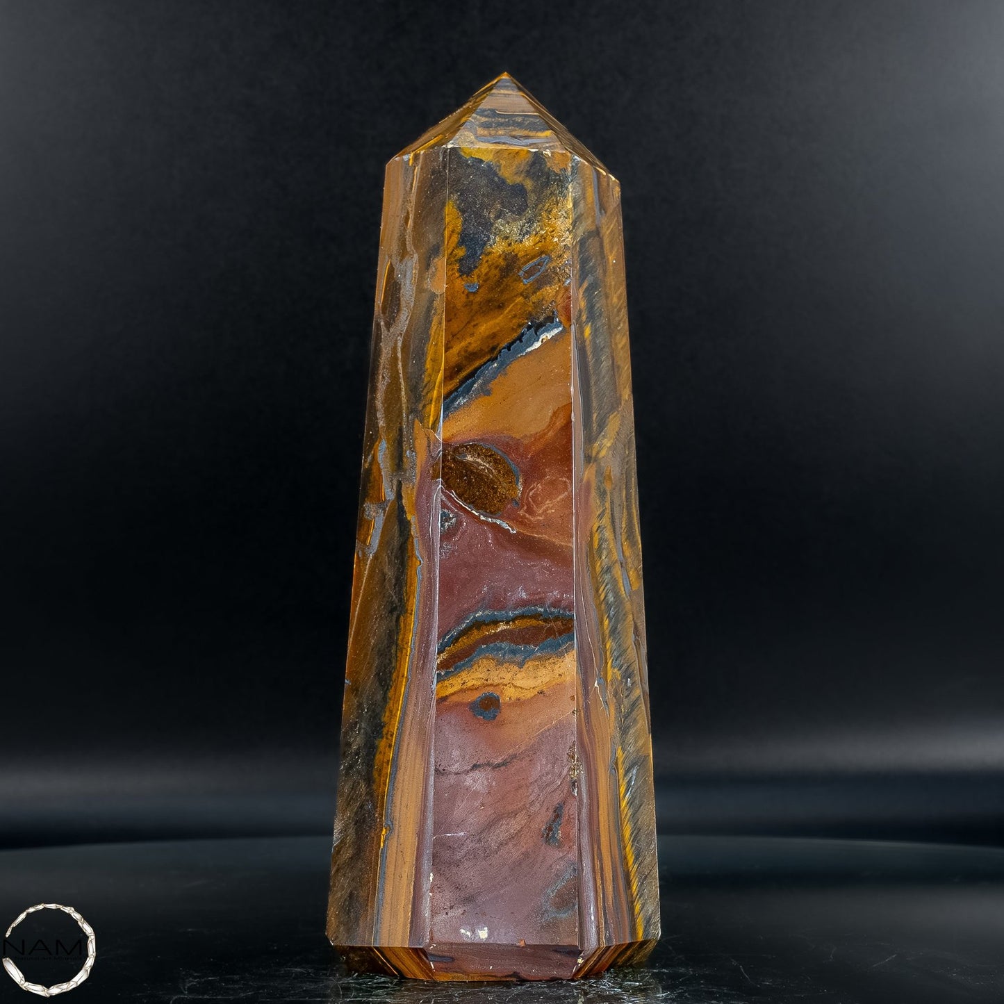 Natürlicher Tigerauge-Obelisk - 1162,67g