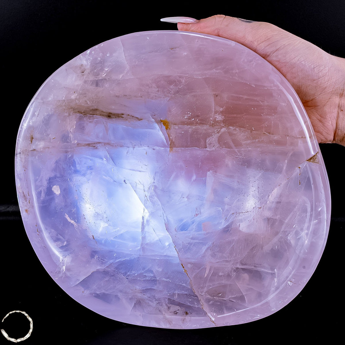 Natürliche Rosenquarz Schale / Schüssel 2065,33g