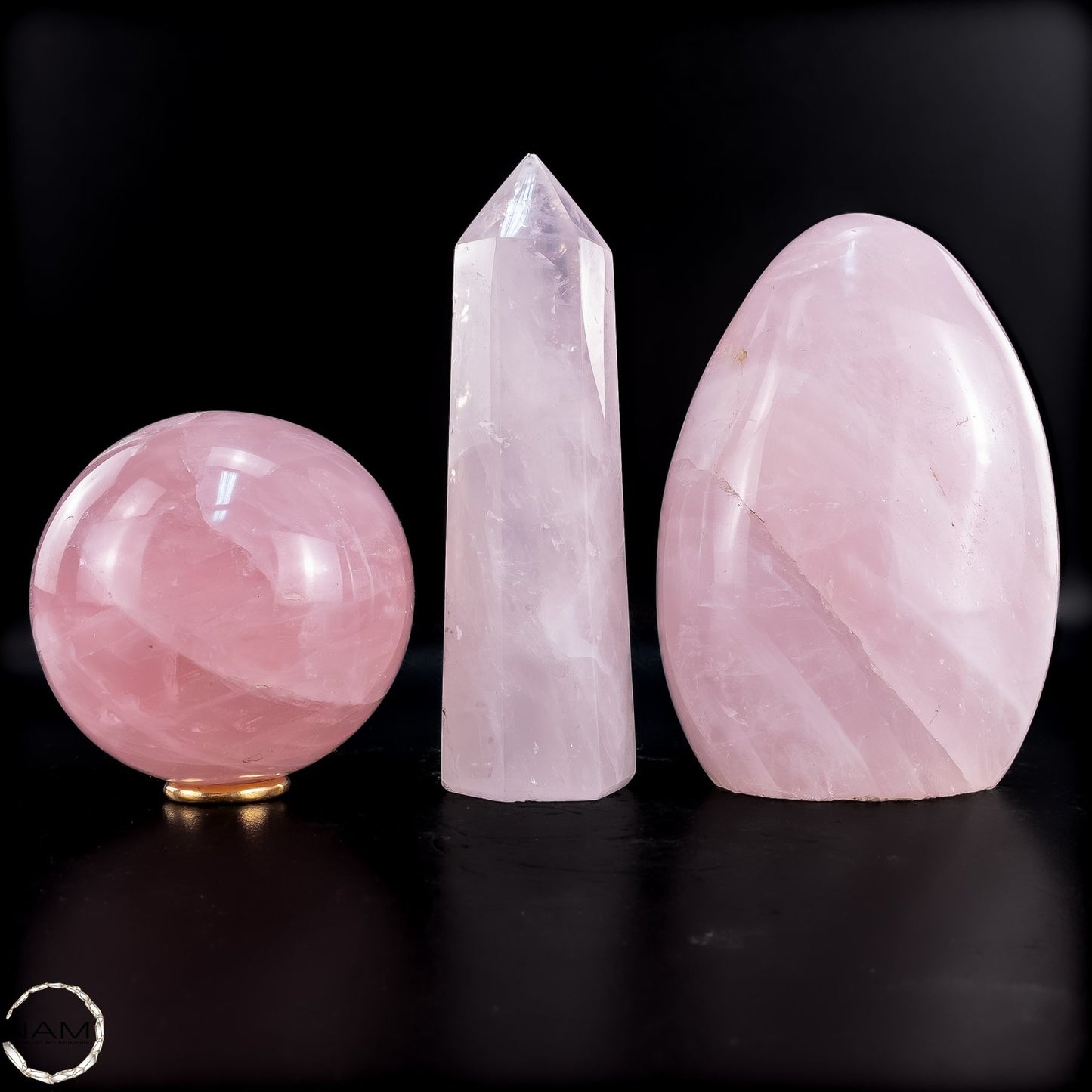 Rosenquarz-Set –  aus Turm, Freiform und Kugel 2118,31g