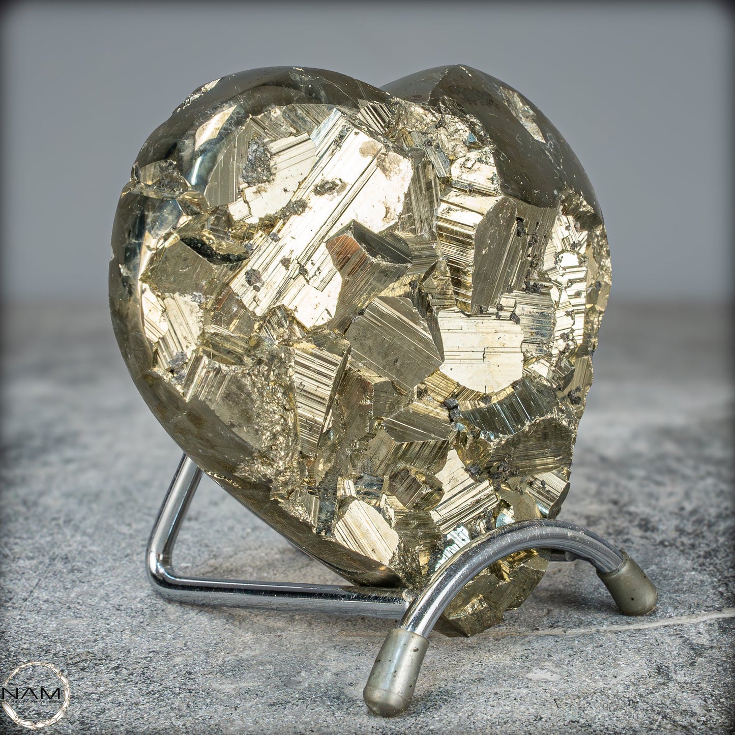 Natürliches Pyrit, Quarz und Galena Kristall Herz/Druse - 1044,28g