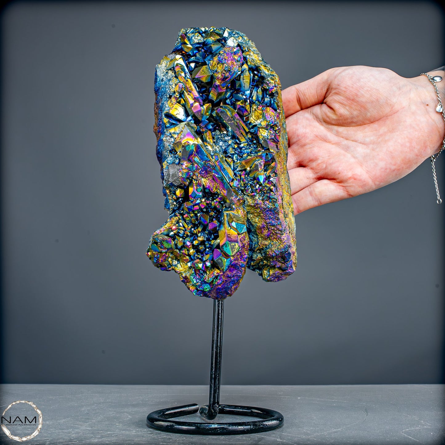 Kristall-Aura-Amethyst auf Ständer – 1249,29g