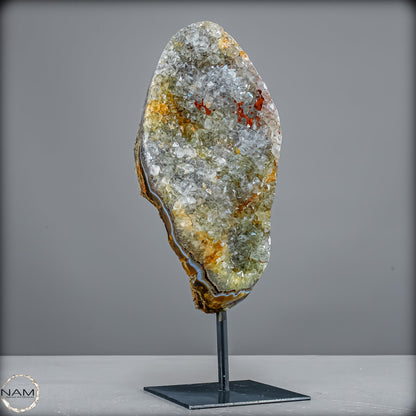 Amethyst-Prasiolith-Druse auf Ständer  (grüner Amethyst) – 1250,20g