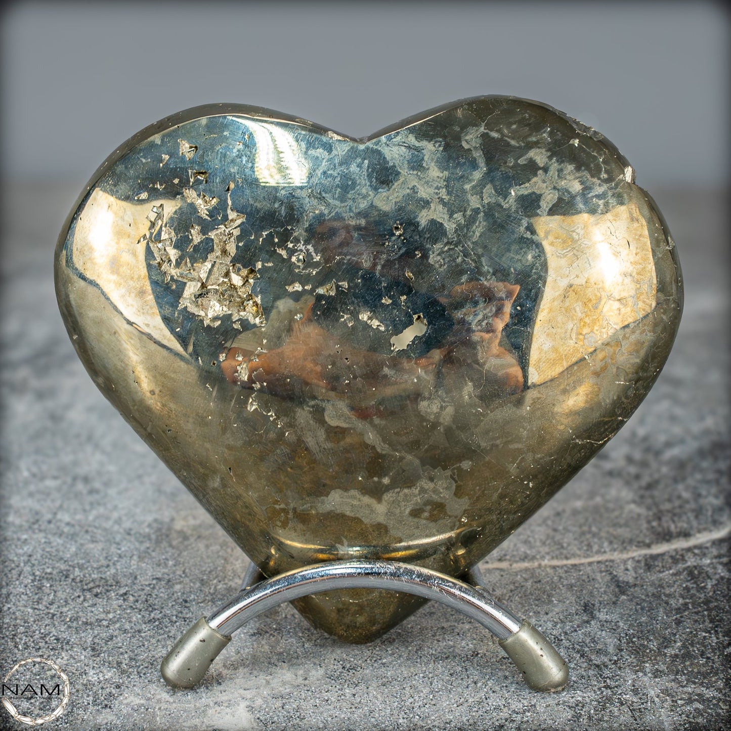 Natürliches Pyrit, Quarz und Galena Kristall Herz/Druse - 1044,28g