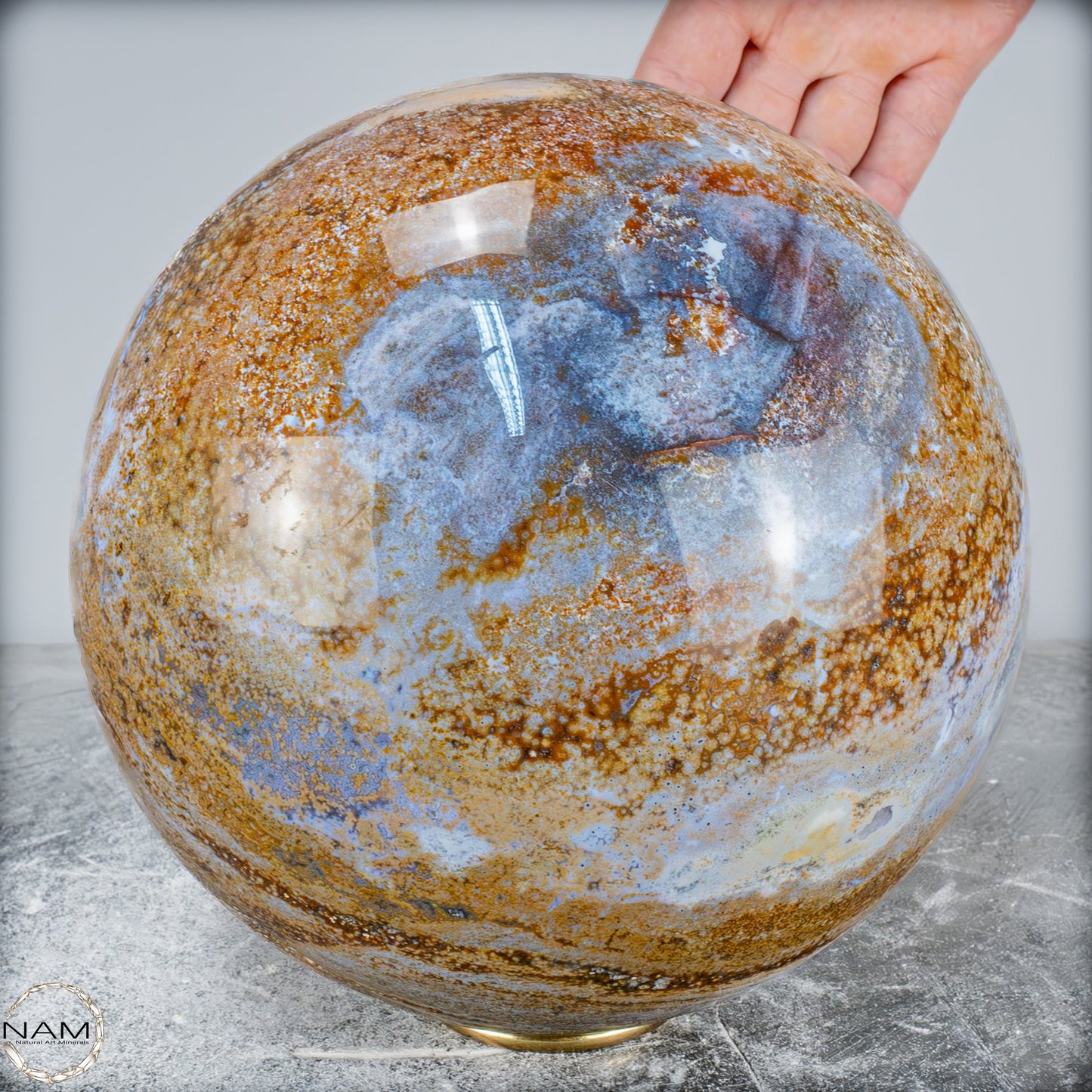 Natürliche Ocean-Jaspis-Achat Kugel - 14340,25g