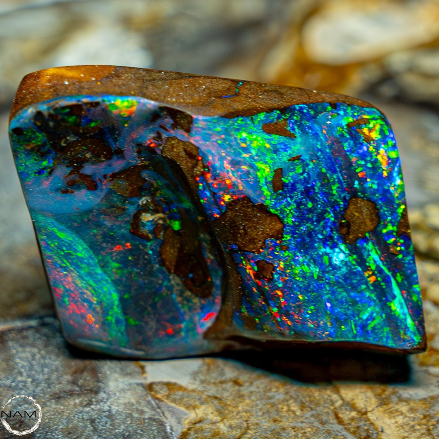 Natürlicher Boulder Opal aus Australien Edelsteinqualität Poliert - 11,202g