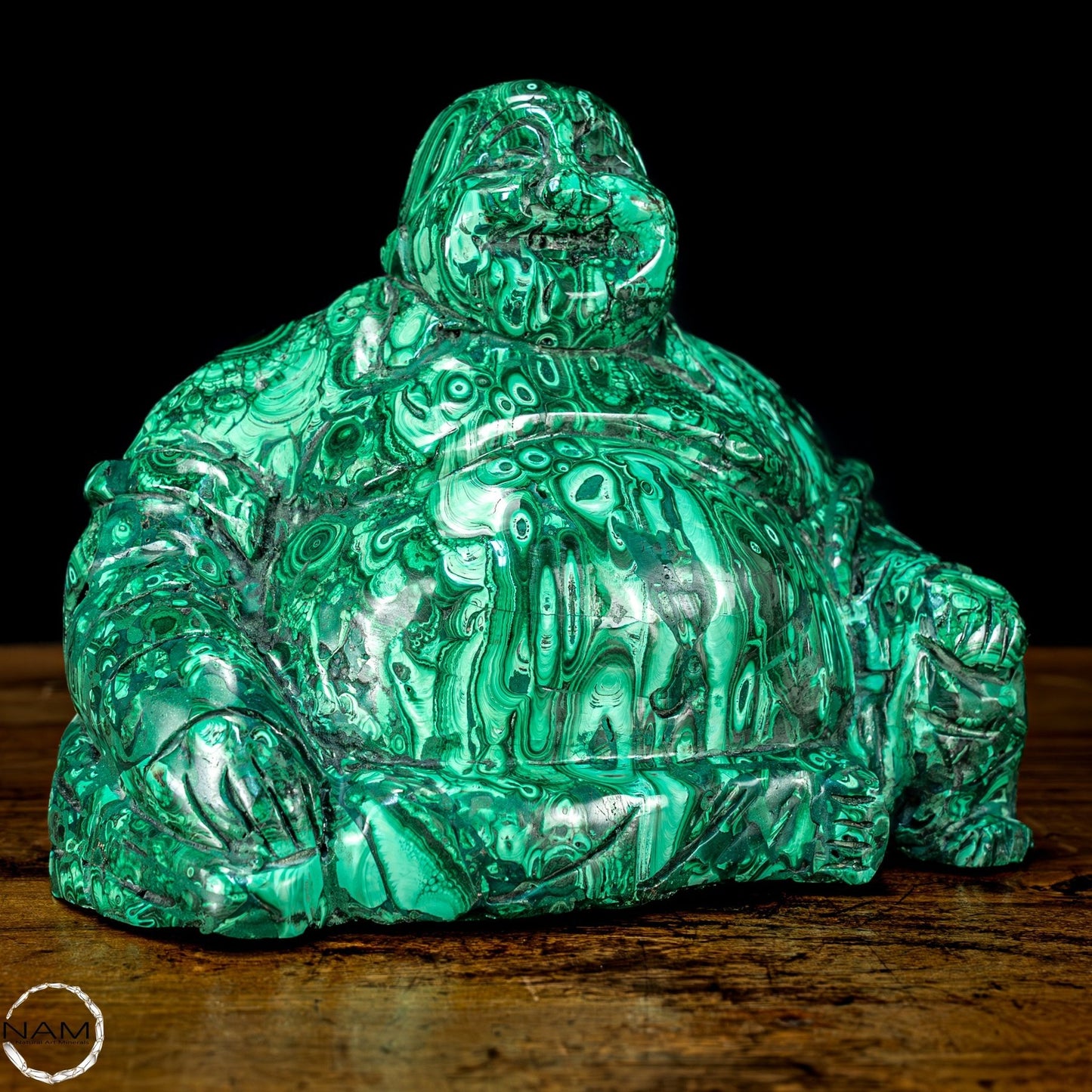 Natürliche Große Malachit Skulptur Buddha, Kongo - 4621,59g