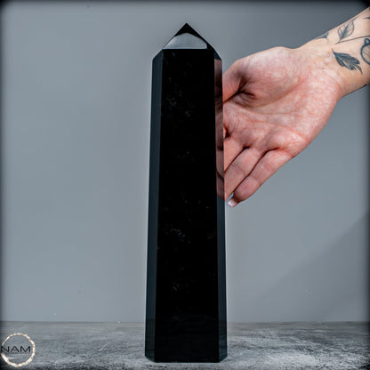 Natürliche Schwarze Obsidian Kristall-Obelisk - 1189,31g