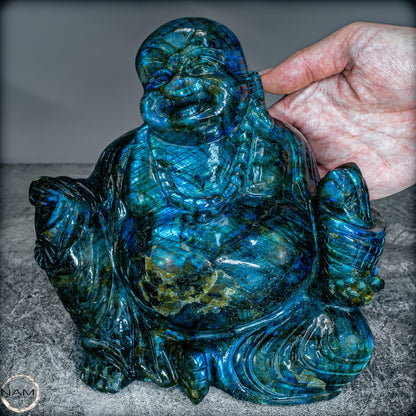 Natürlicher Labradorit Buddha von Höster Qualität - 3656,27g