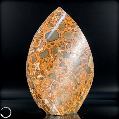 Natürliche Leoparden-Jaspis Kristall Flamme- 950,95g