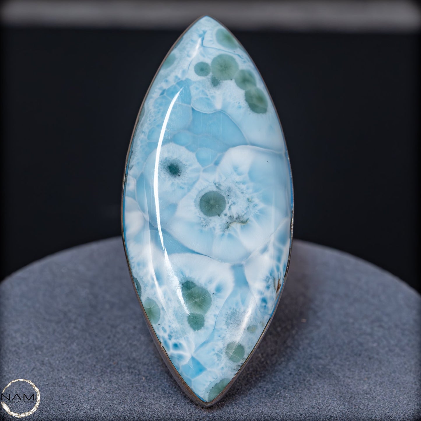 Larimar Ring aus 925er Silber-  35,43g 177,15ct
