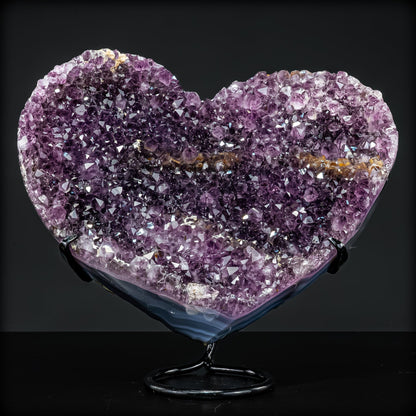 Natürlicher Amethyst-Herz Druse auf Ständer – 5640,61g