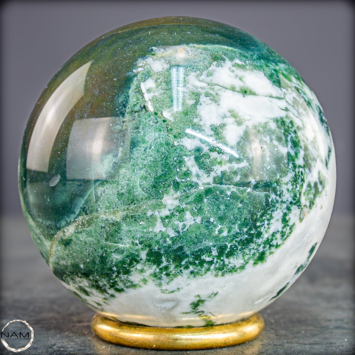 Natürlicher Moos Achat Kristall-Kugel -588,85g