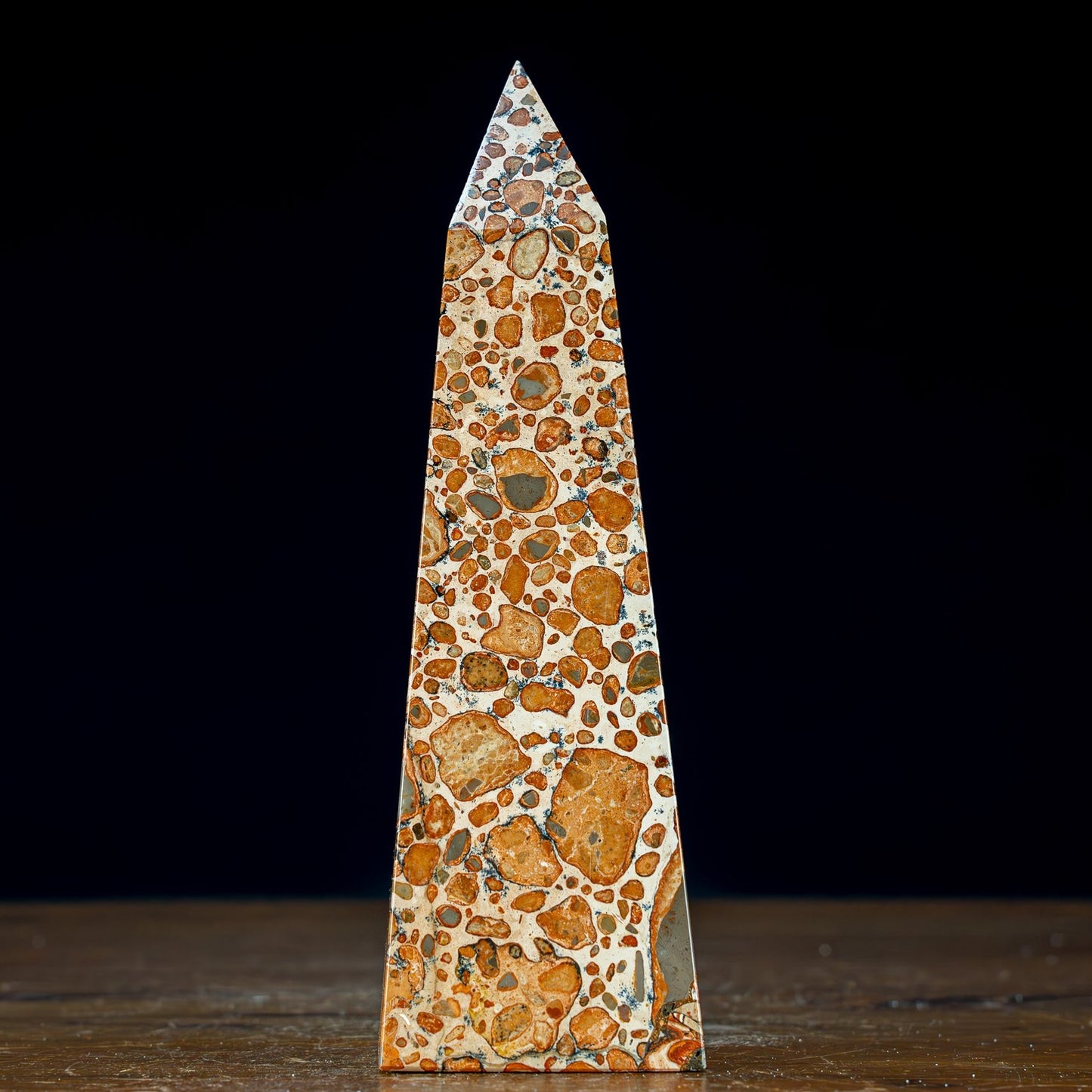 Natürlicher Leoparden-Jaspis Obelisk - 712,45g