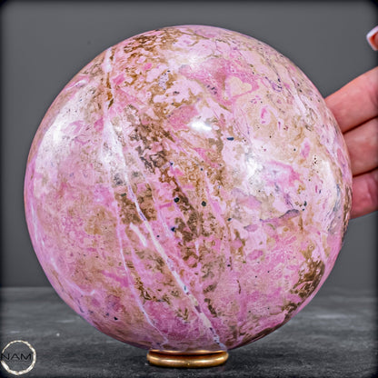 Rhodochrosit-Kugel – imposantes Unikat in Rosa-2290,92g