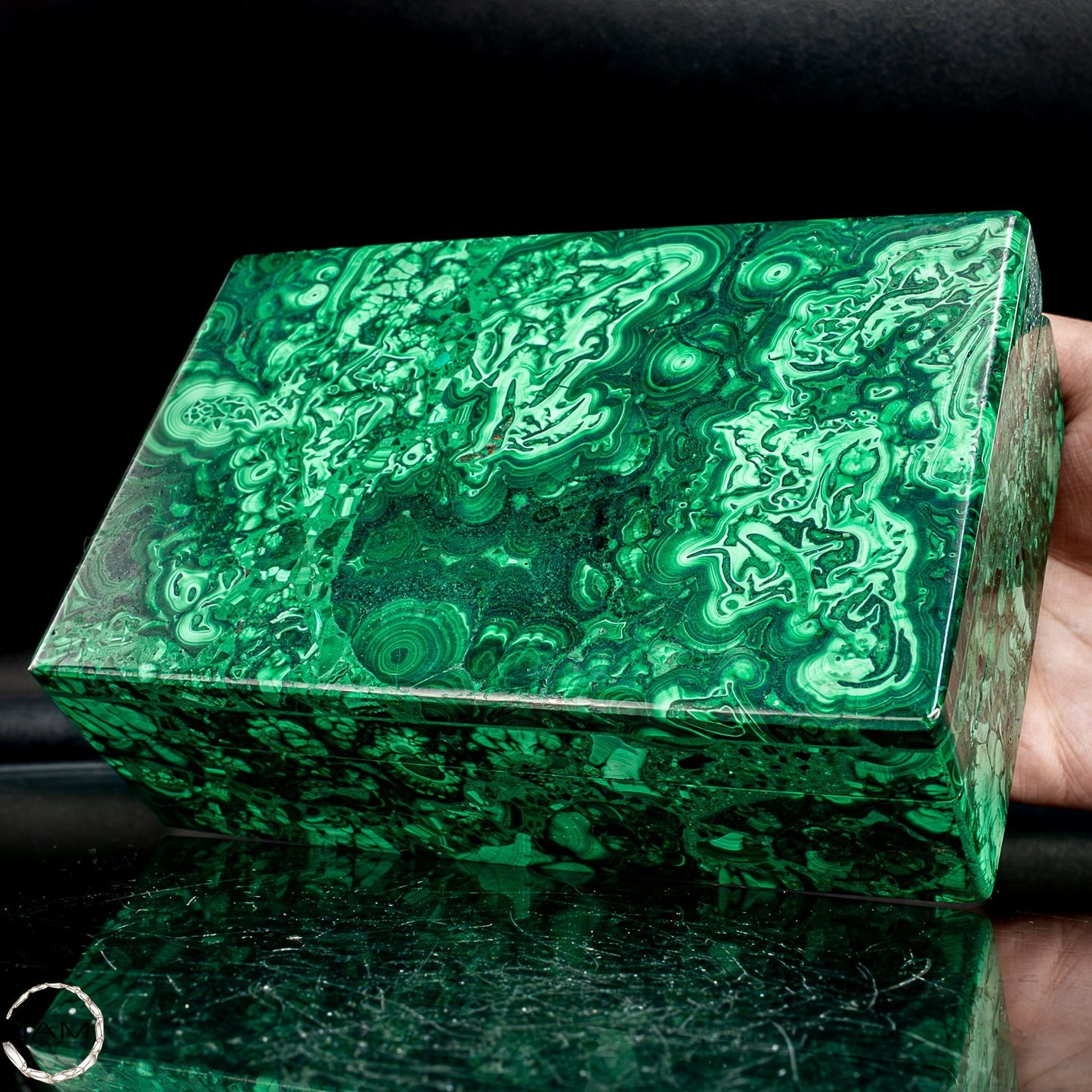 Einzigartige Malachit & Chrysocolla Schmuckkästchen/Box -1095,38g