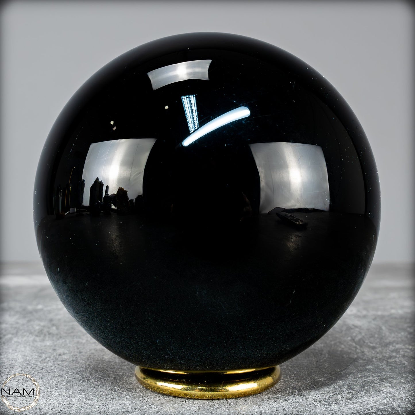 Natürliche Schwarze Obsidian Kristall-Kugel - 1168,17g - 95mm