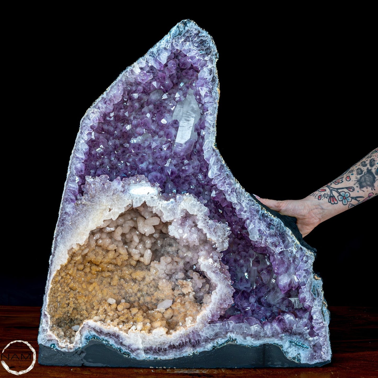 Museumsstück Chalcedon, Calcit, Citrin, Amethyst Geode - 38604.11g