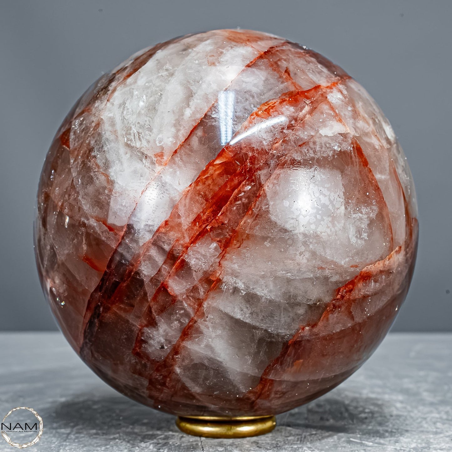 Natürliche Rote Feuerquarz Kristall-Kugel -1504,36g