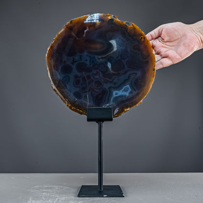 Achat Scheibe  – auf Ständer aus Brasilien - 2338,46g