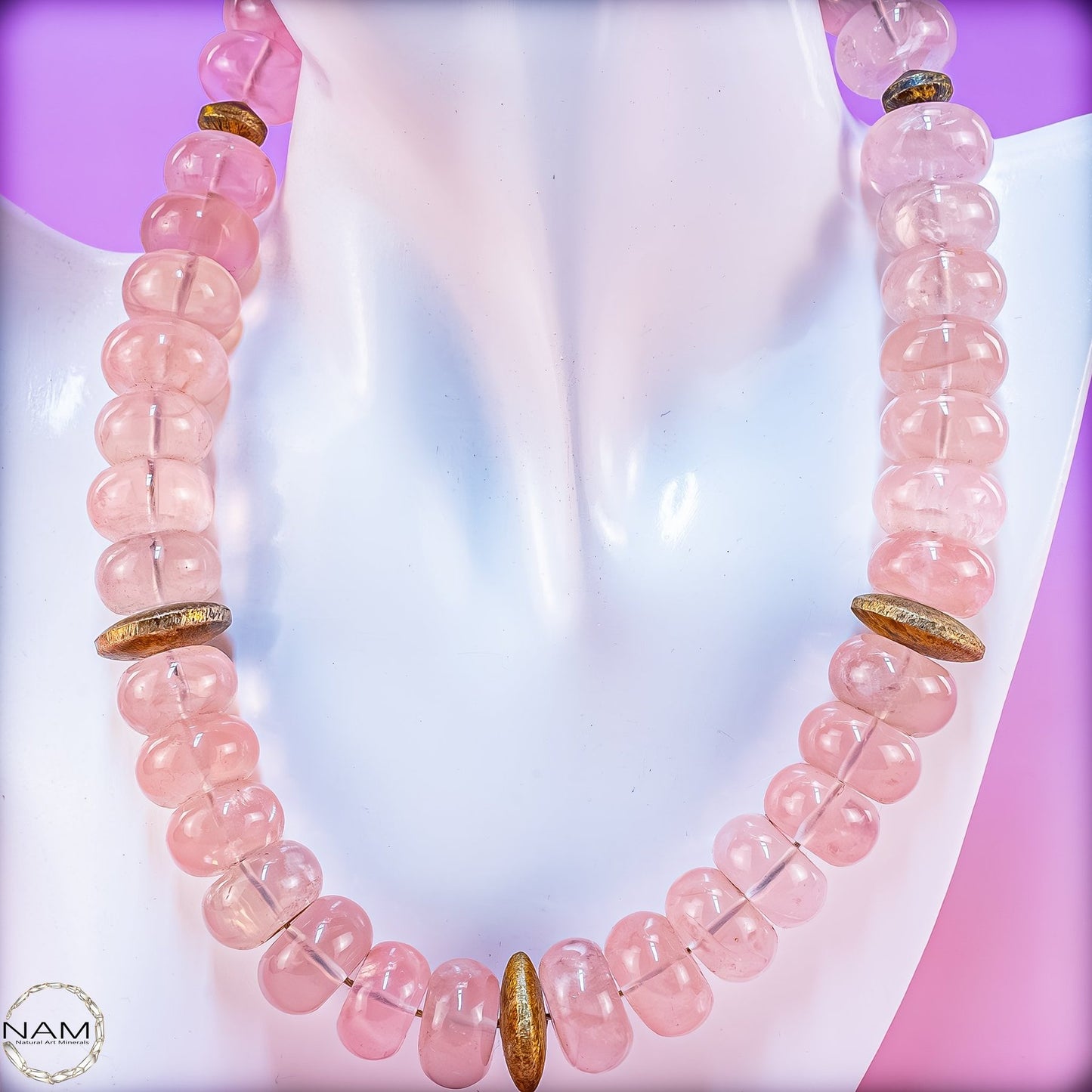 Elegante Rosenquarz Kette in zartem Rosé - 222,22g - 1111,1ct