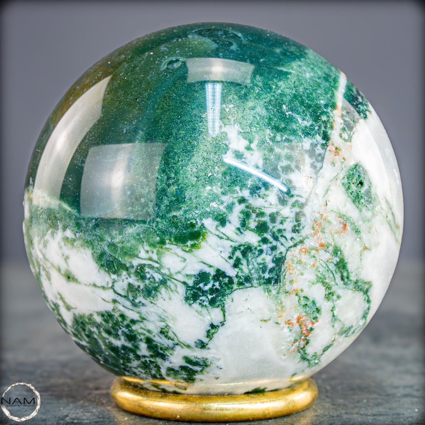 Natürlicher Moos Achat Kristall-Kugel -588,85g