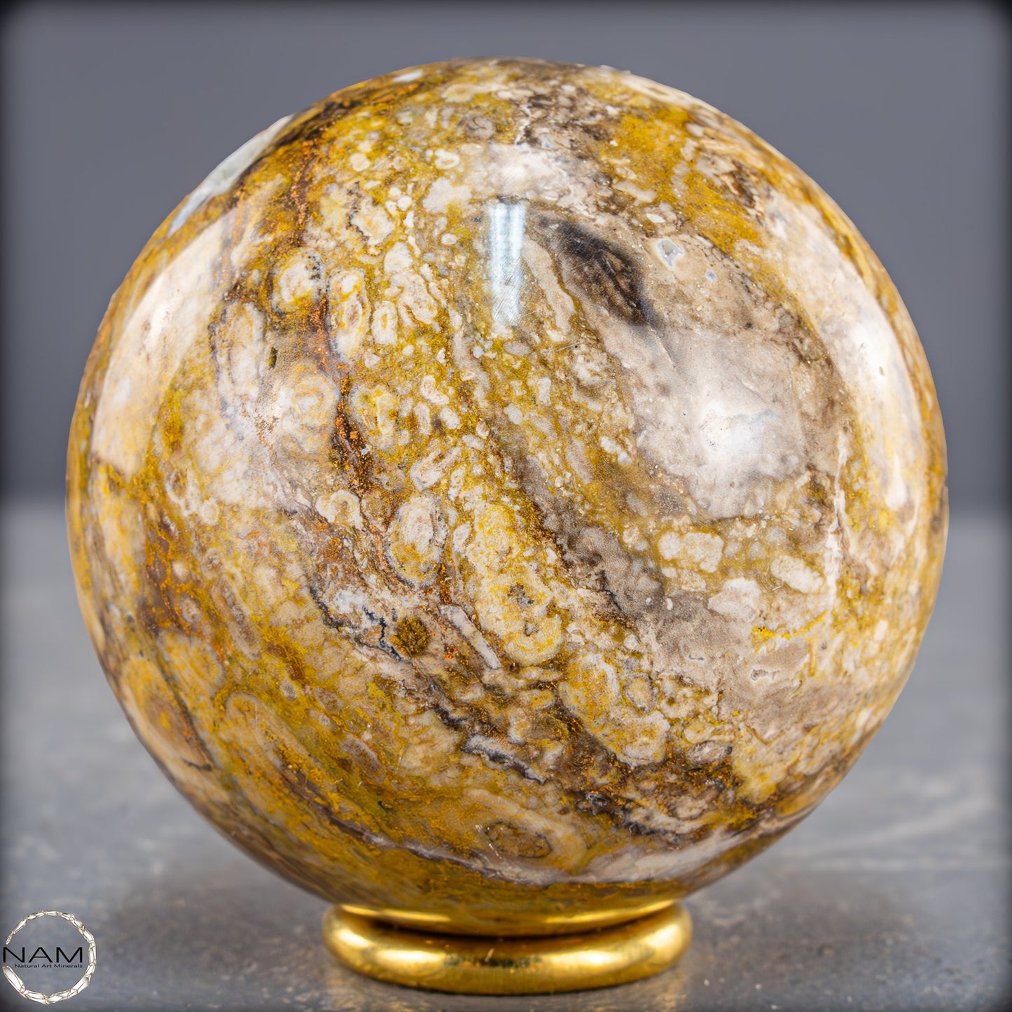Bumblebee Jasper Kugel – Ein Meisterwerk aus Feuer und Erde - 345,88g