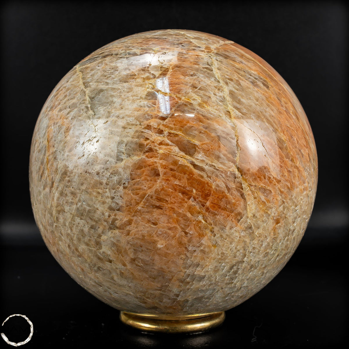 Natürlicher Pfirsich-Mondstein Kristall-Kugel -1915,17g