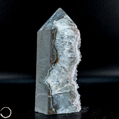 Natürlicher Achat-Kristall Obelisk mit Druse - 531,22g