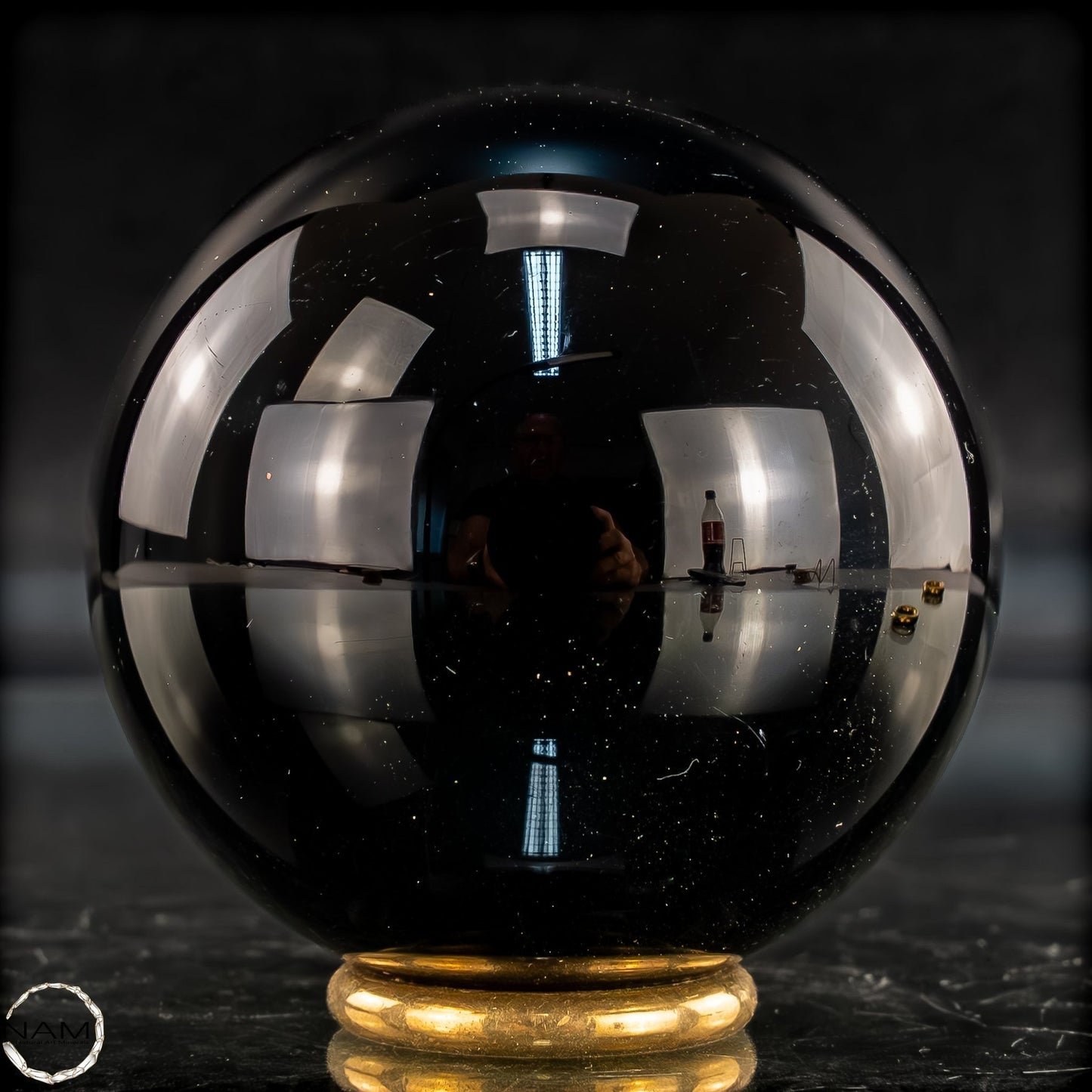 Natürliche Schwarze Obsidian Kristall-Kugel - 281,47g