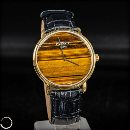 Tigeraugen-Uhr mit Schweizer Uhrwerk -46,80g 127,75ct