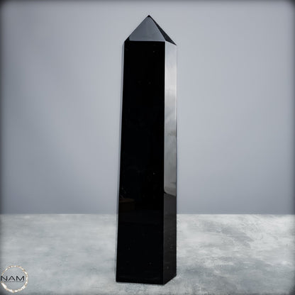 Natürliche Schwarze Obsidian Kristall-Obelisk - 1264,18g