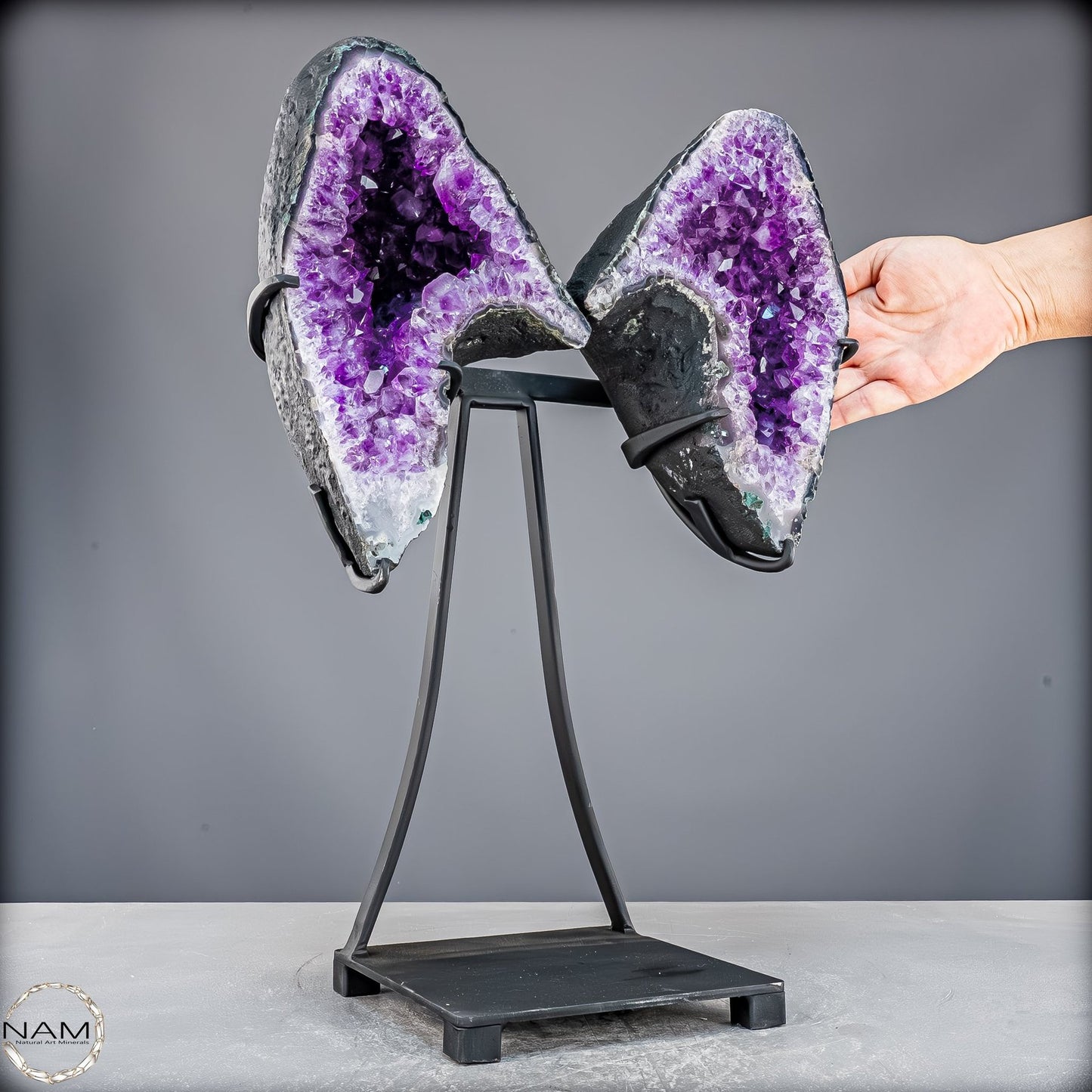 Natürliche Amethyst Drusen Flügel auf Ständer -9403,88g