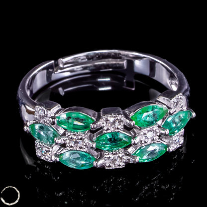 Eleganter Smaragd Ring aus 925er Silber - 2,68g 13,4ct