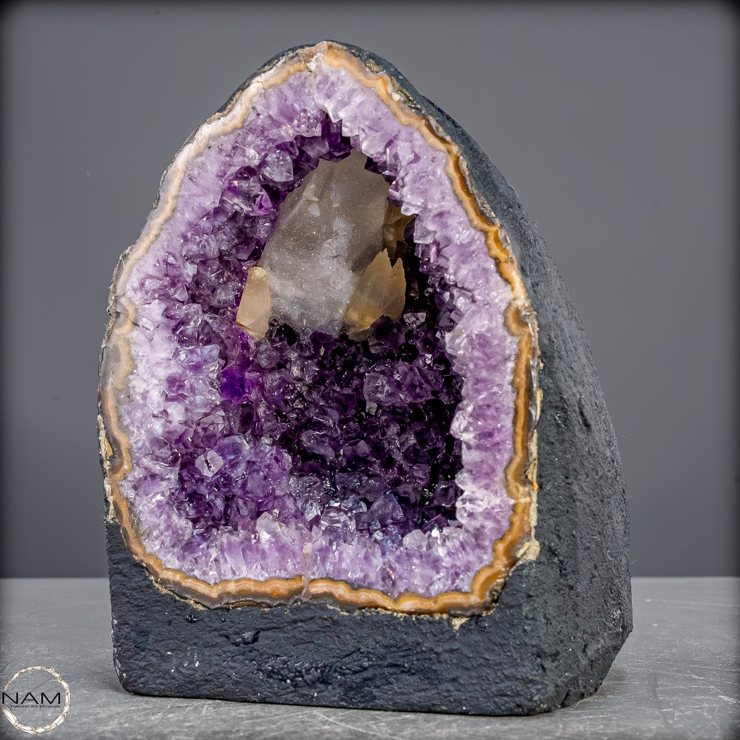 Amethyst-Druse mit Calcit aus Uruguay – 1626,45g