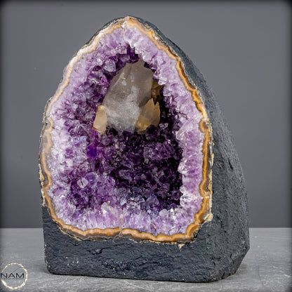 Amethyst-Druse mit Calcit aus Uruguay – 1626,45g
