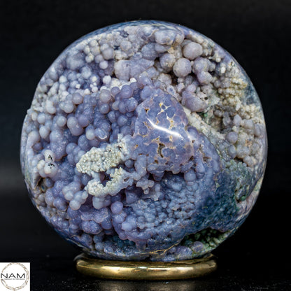 Mystische Traubenachat Kugel in Lavendel-Violett-345,77g 1728.85 ct