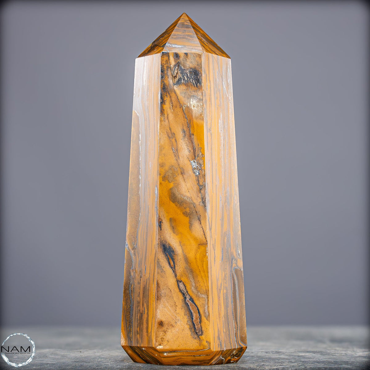 Natürlicher Tigerauge-Obelisk - 912,17g