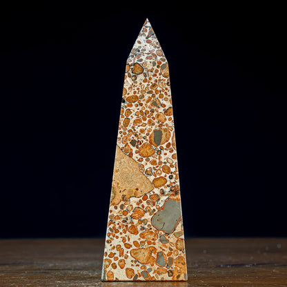 Natürlicher Leoparden-Jaspis Obelisk - 712,45g