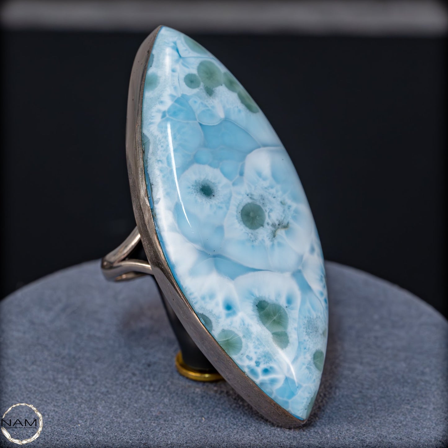 Larimar Ring aus 925er Silber-  35,43g 177,15ct