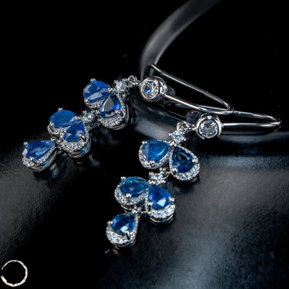 Exklusive Saphir-Ohrringe voller Eleganz-4,56g- 22,8ct