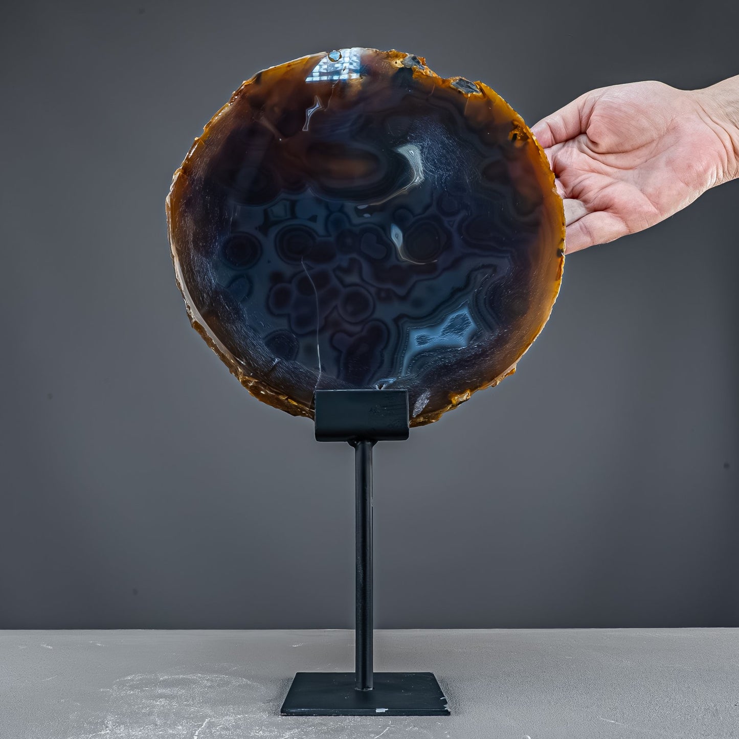 Achat Scheibe  – auf Ständer aus Brasilien - 2338,46g