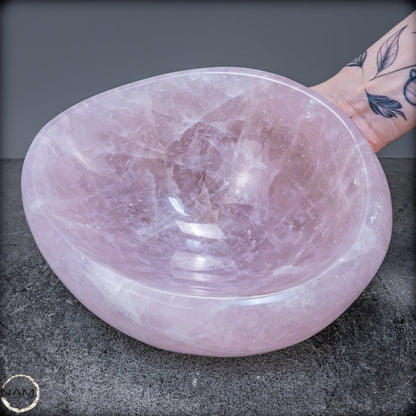 Natürliche Rosenquarz Schale / Schüssel - 3483,31g