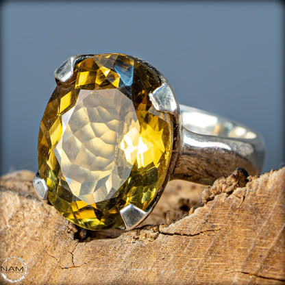 Citrin Ring aus 925er Silber – Strahlende Eleganz -6,57g 32,85ct