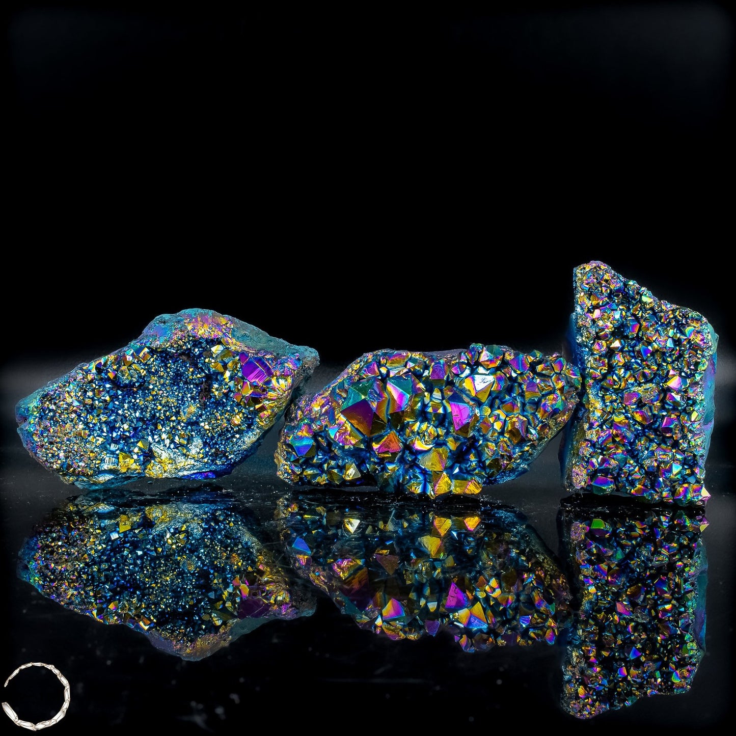 Aura Amethyst Drusen Set Regenbogenkristall voller Energie und Magie – 522,11g