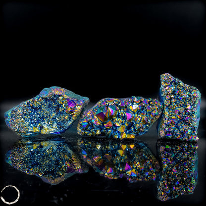 Aura Amethyst Drusen Set Regenbogenkristall voller Energie und Magie – 522,11g