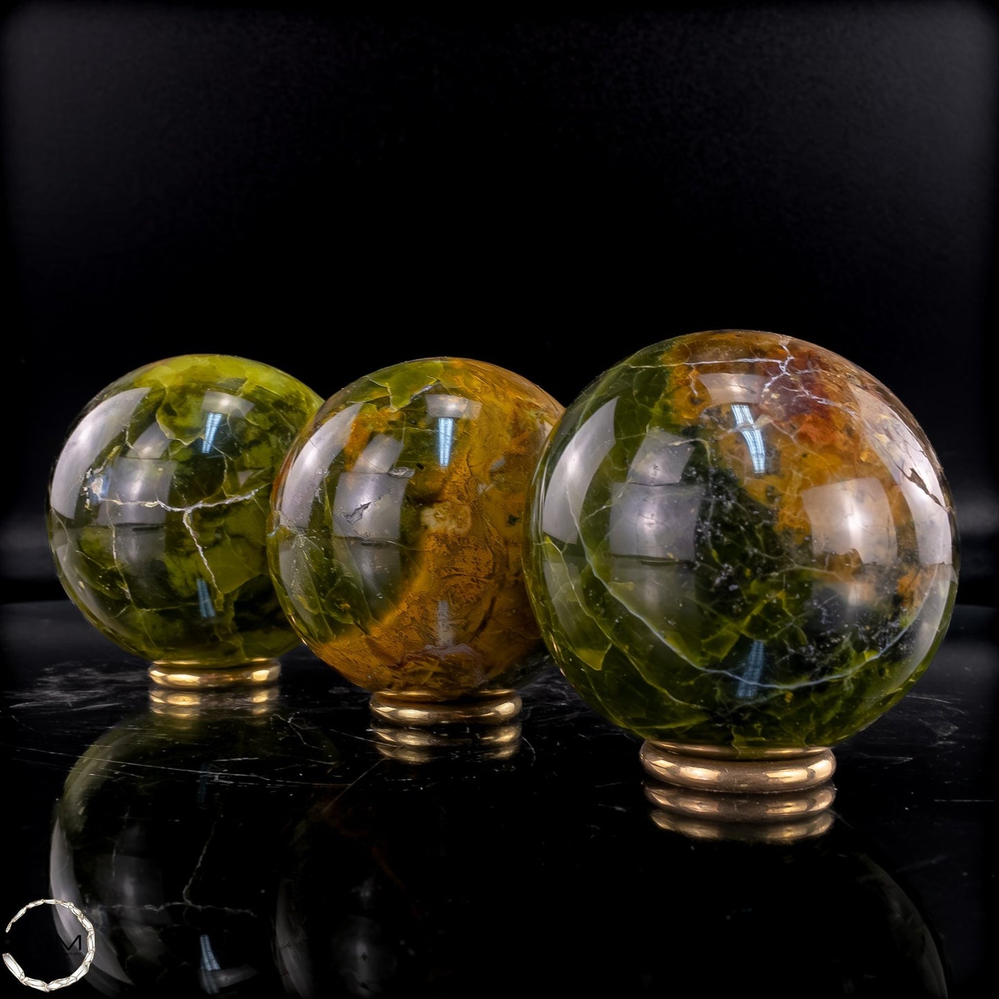 Exklusives Grünes Opal Kugel Set - 880,46g